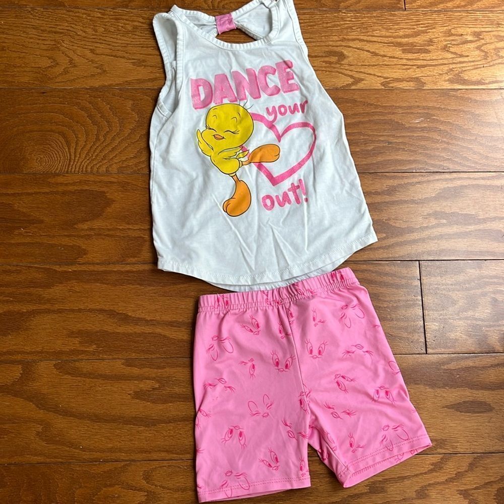 White Tank Top with Cartoon Print